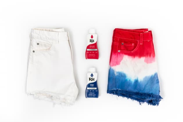 Red white and sales blue denim shorts